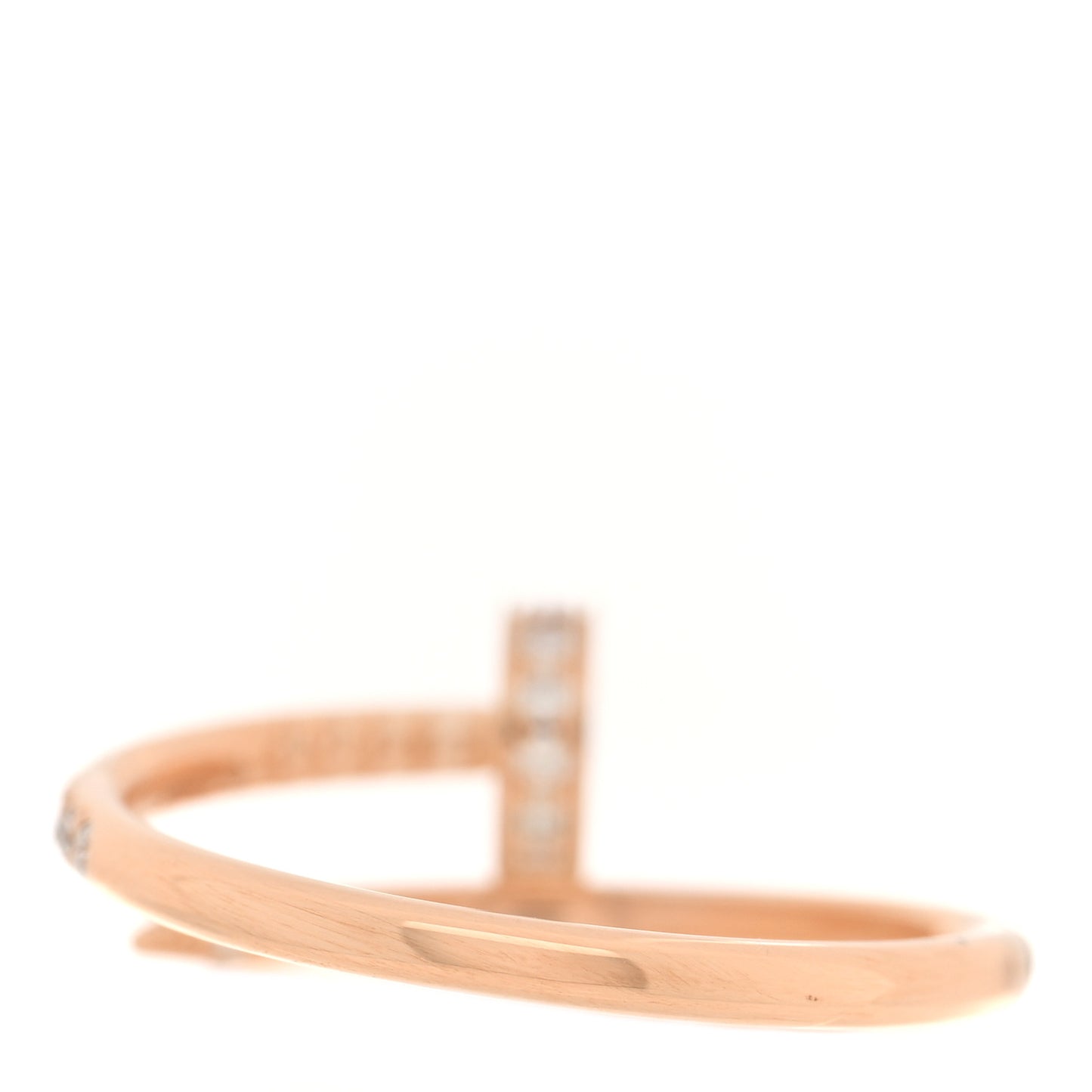 18K Pink Gold Diamond Juste Un Clou Paved Ring 51 5.75