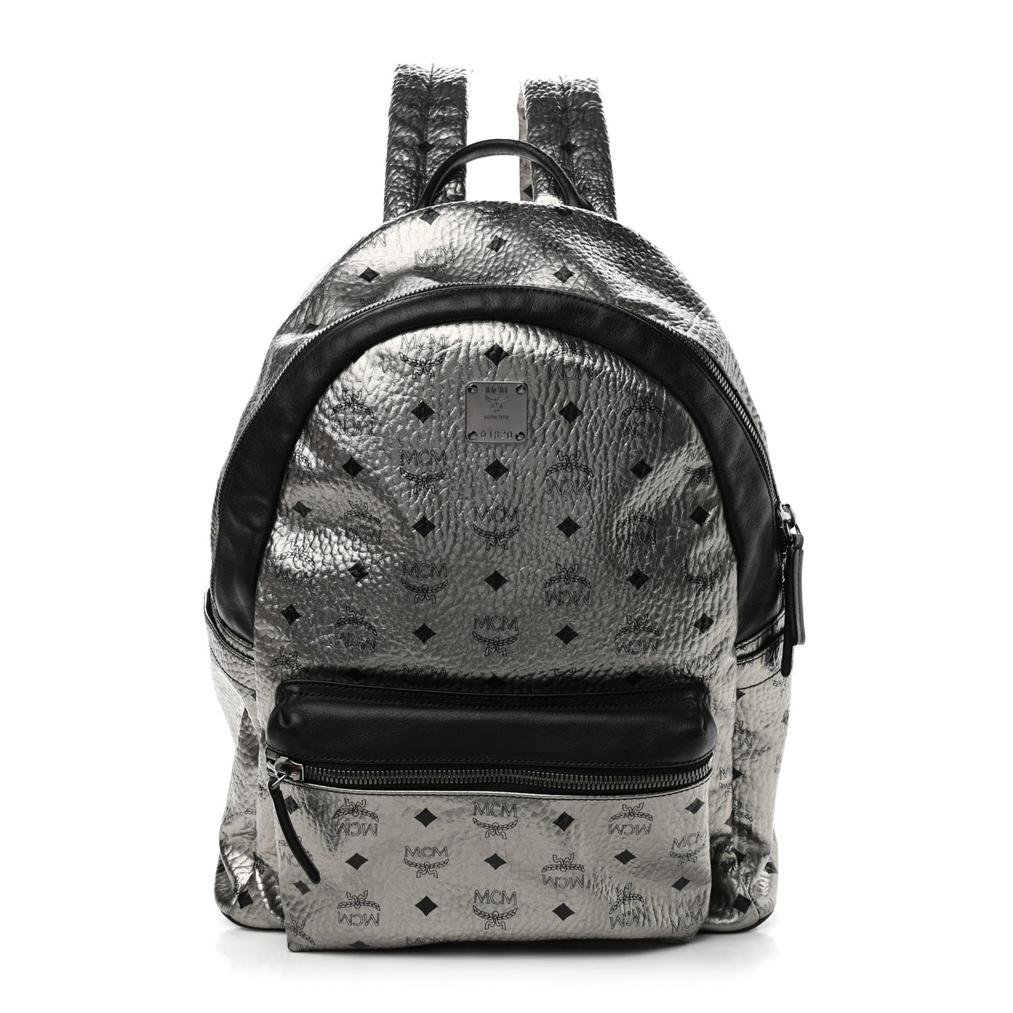 Metallic Visetos Medium Stark Backpack Silver Black