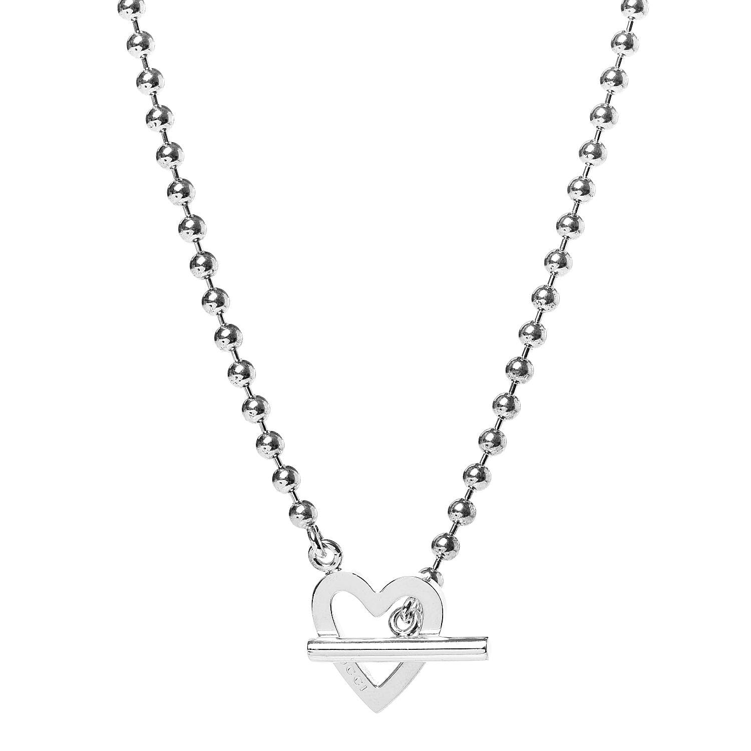 Gucci Sterling Silver Heart Toggle Necklace 1 of 4