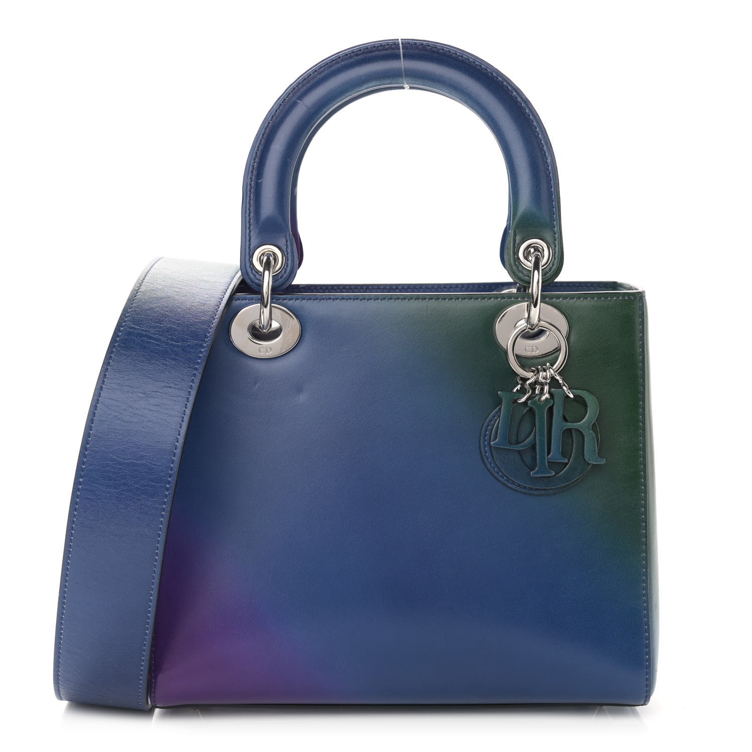 Christian Dior Box Calfskin Gradient Medium Lady Dior Purple Blue Green 1 of 14