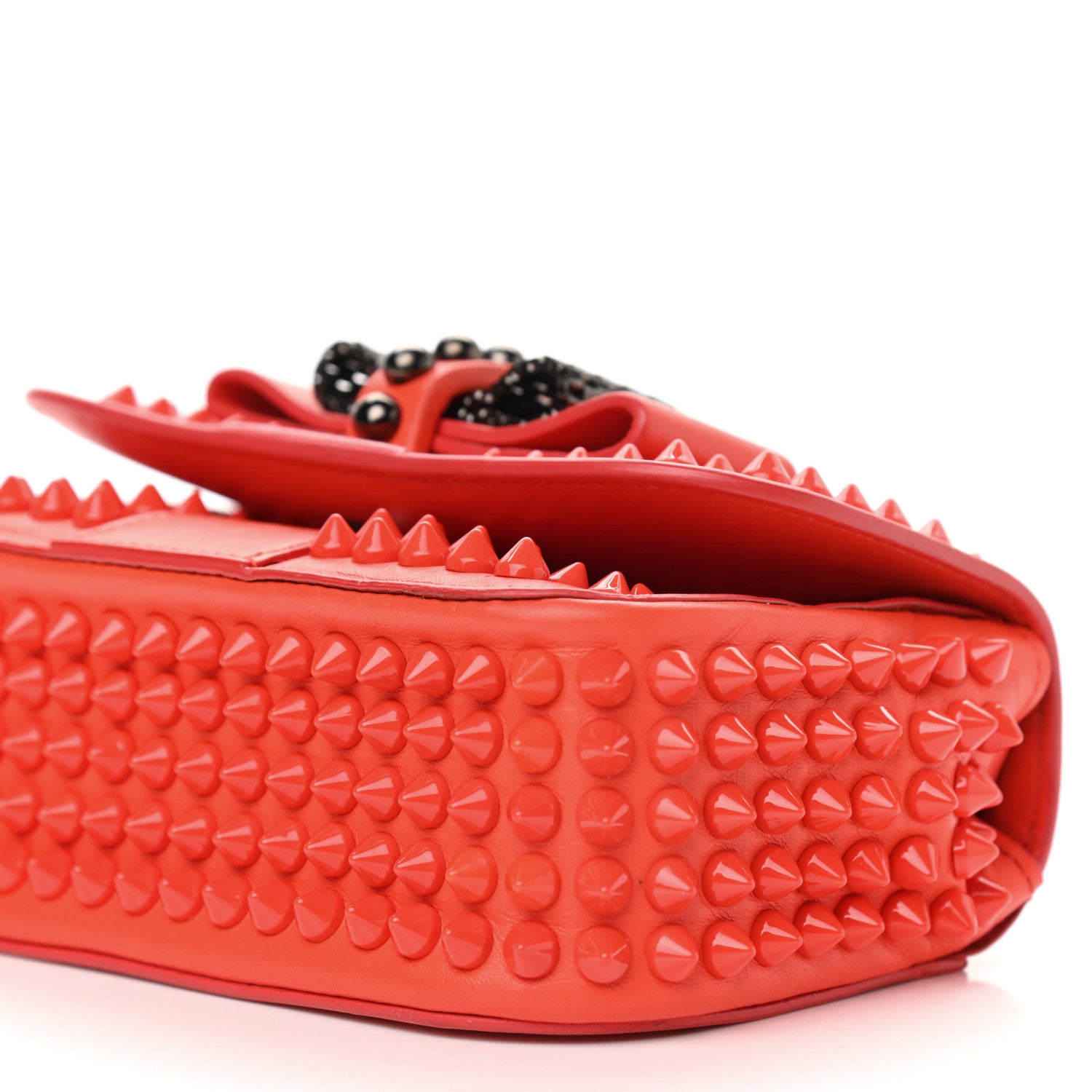 Christian Louboutin Calfskin Spiked Sweety Charity Crossbody Bag Papaye 10 of 10