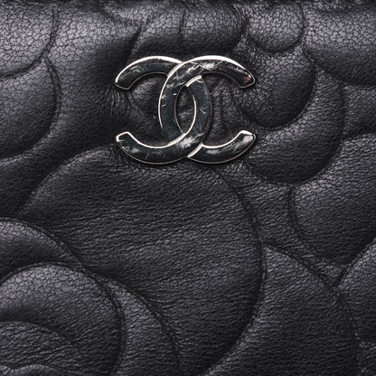 Chanel Lambskin Camellia Embossed Key Holder Case Black 11 of 12