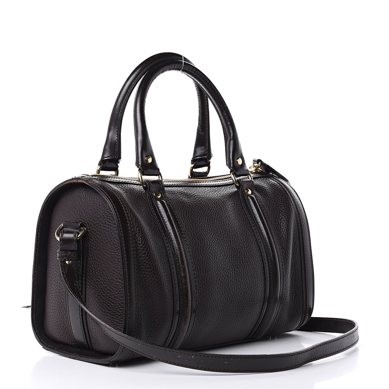 Burberry Grainy Calfskin Medium Alchester Bowling Bag Dark Chocolate 3 of 16