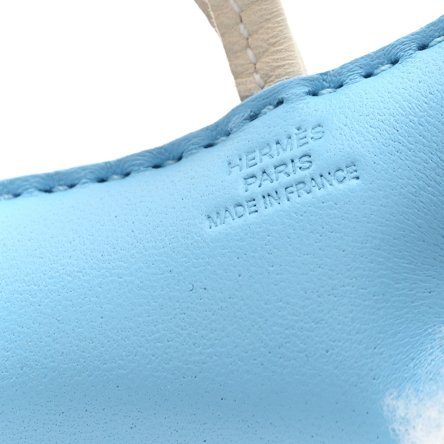 Hermes Milo Lambskin Shearling Budy Charm Ecru Celeste Craie 3 of 4