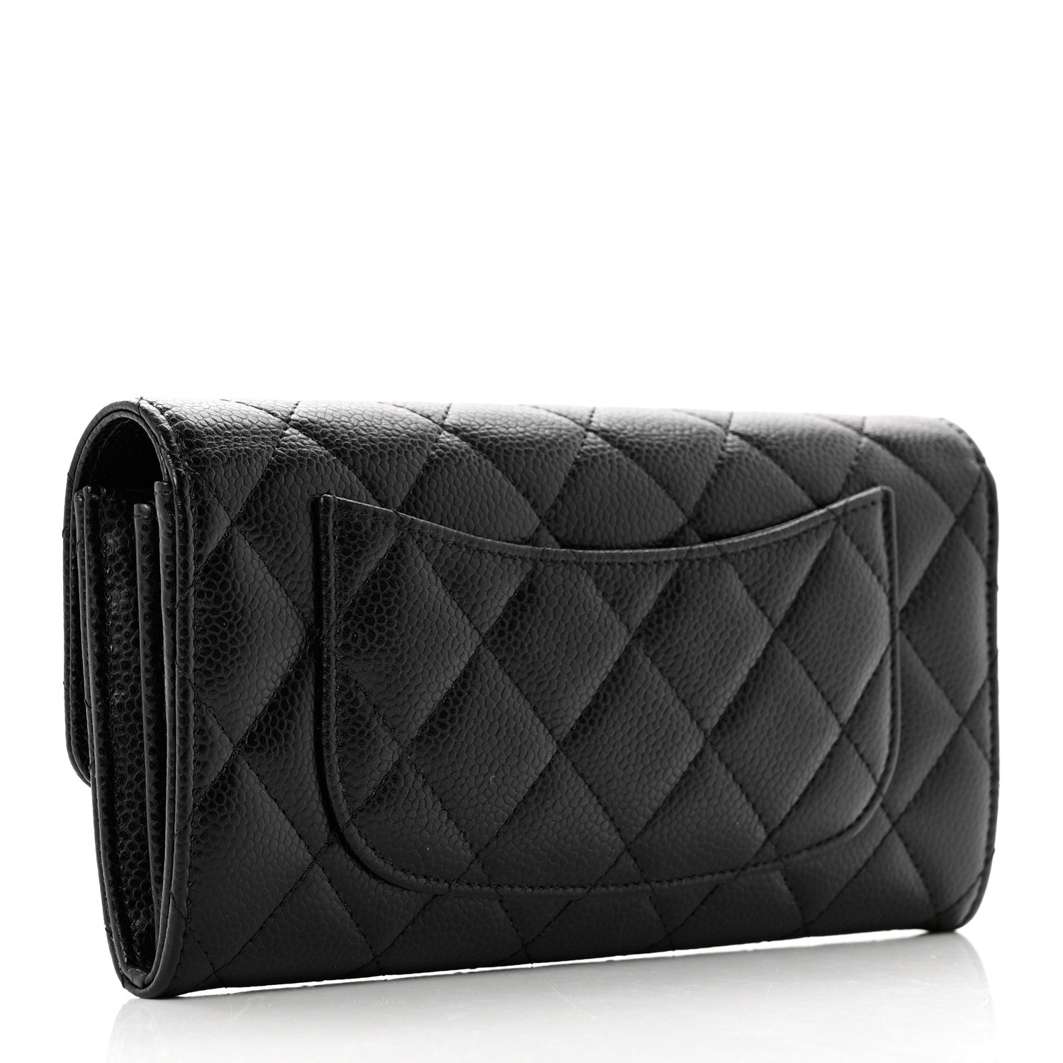Chanel Caviar Quilted Large Gusset Flap Wallet Black 3 of 9