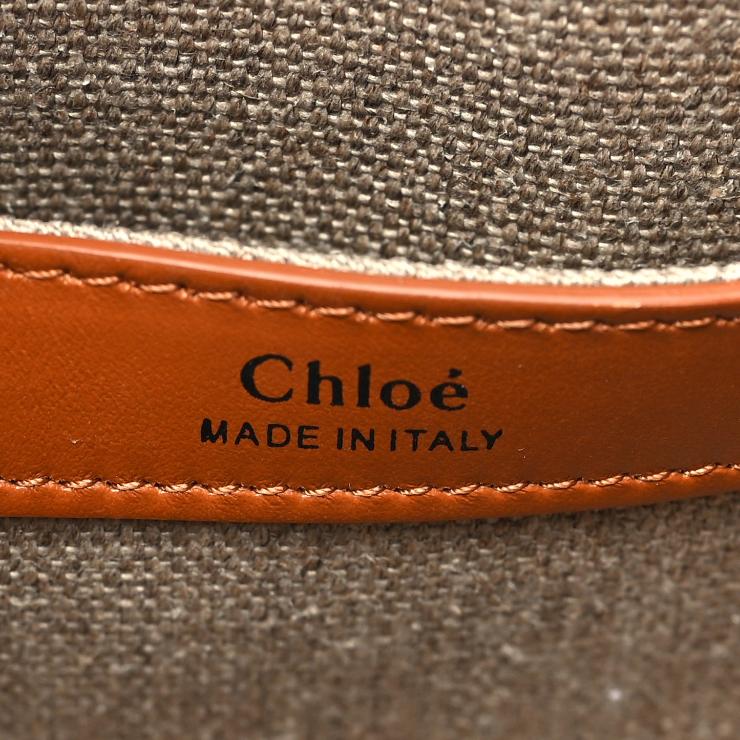 Linen Calfskin Small Sense Tote Bag Orange