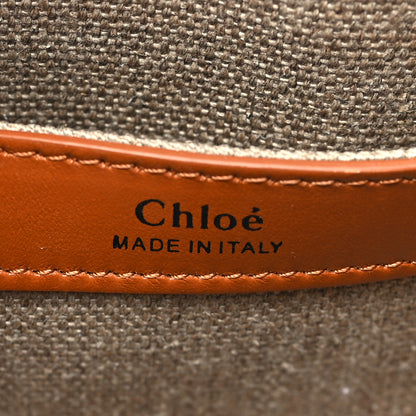 Chloe Linen Calfskin Small Sense Tote Bag Orange 6 of 9