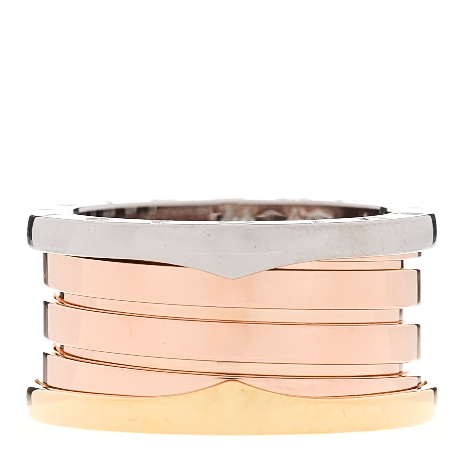Bulgari 18K Rose White Yellow Gold B.Zero1 Four-Band Ring 54 6.75 1 of 8