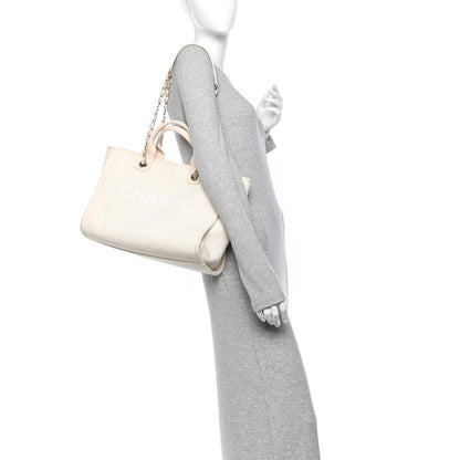 Chanel Mixed Fibers Small Deauville Tote White 2 of 12