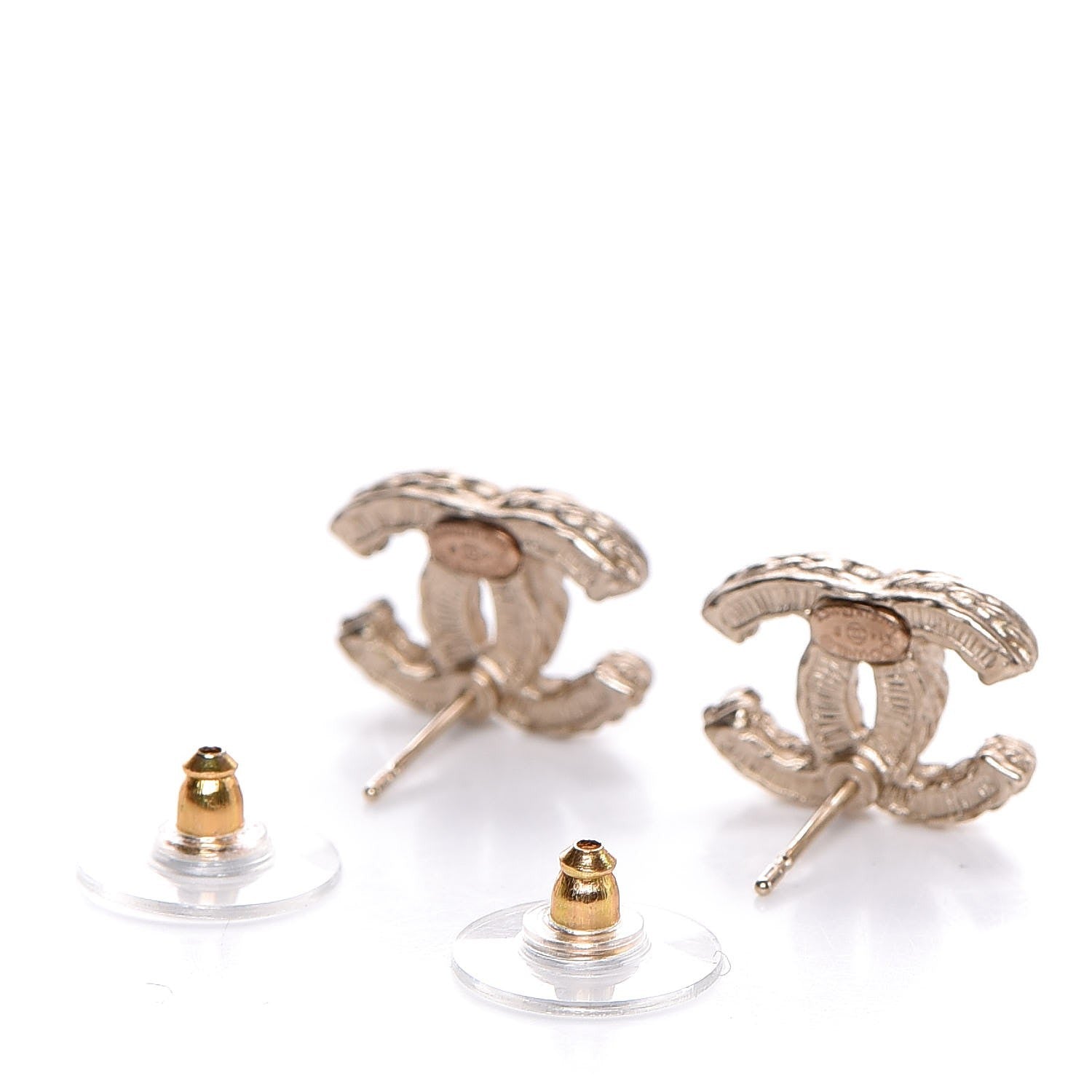 Chanel Pearl CC Earrings Gold 4 of 5