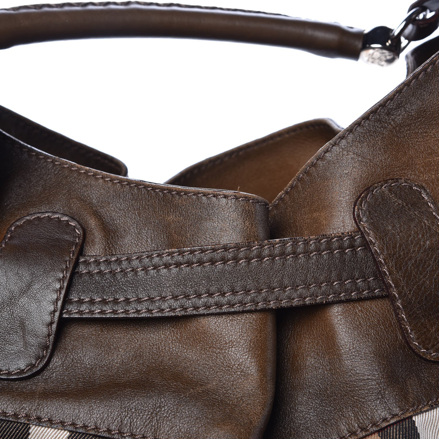 Burberry Canvas Nova Check Front Pocket Brown 10 of 13