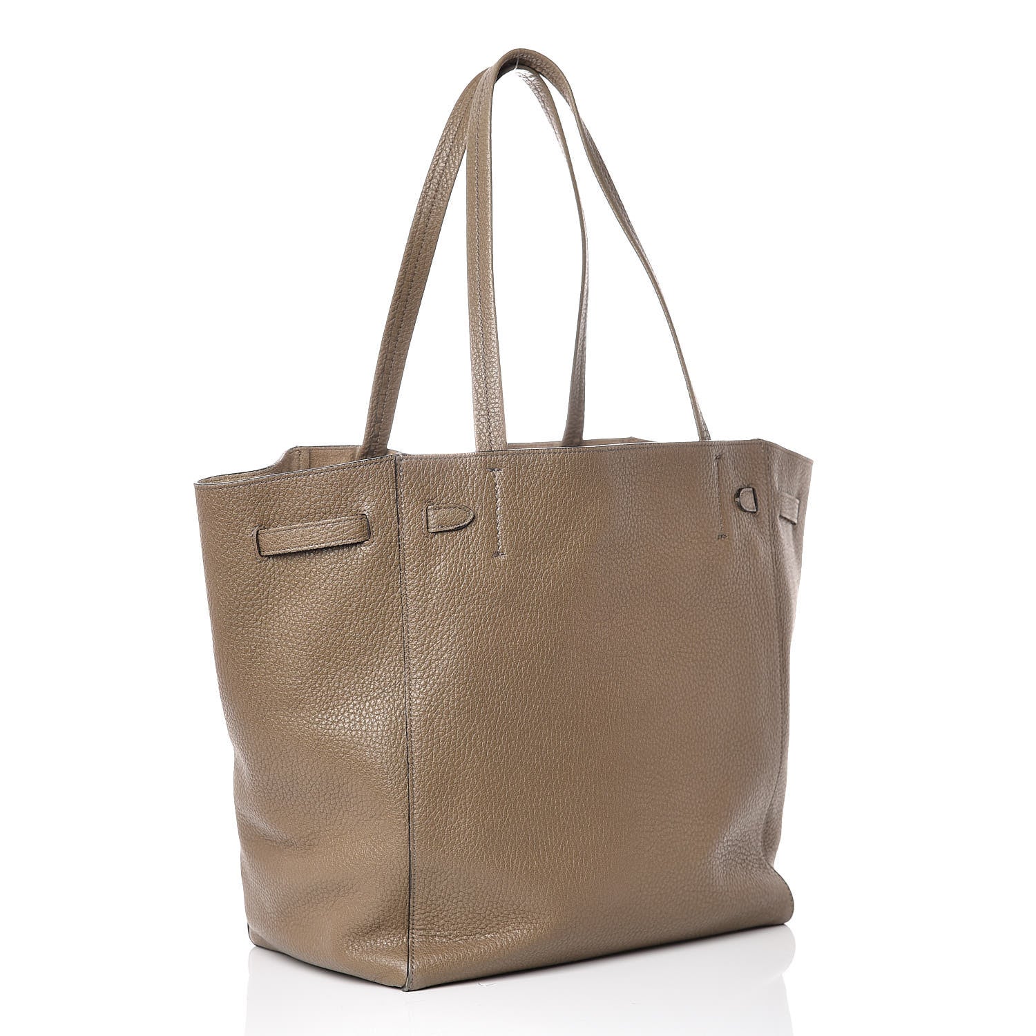 Celine Shiny Grained Calfskin Small Belt Cabas Phantom Souris 3 of 20