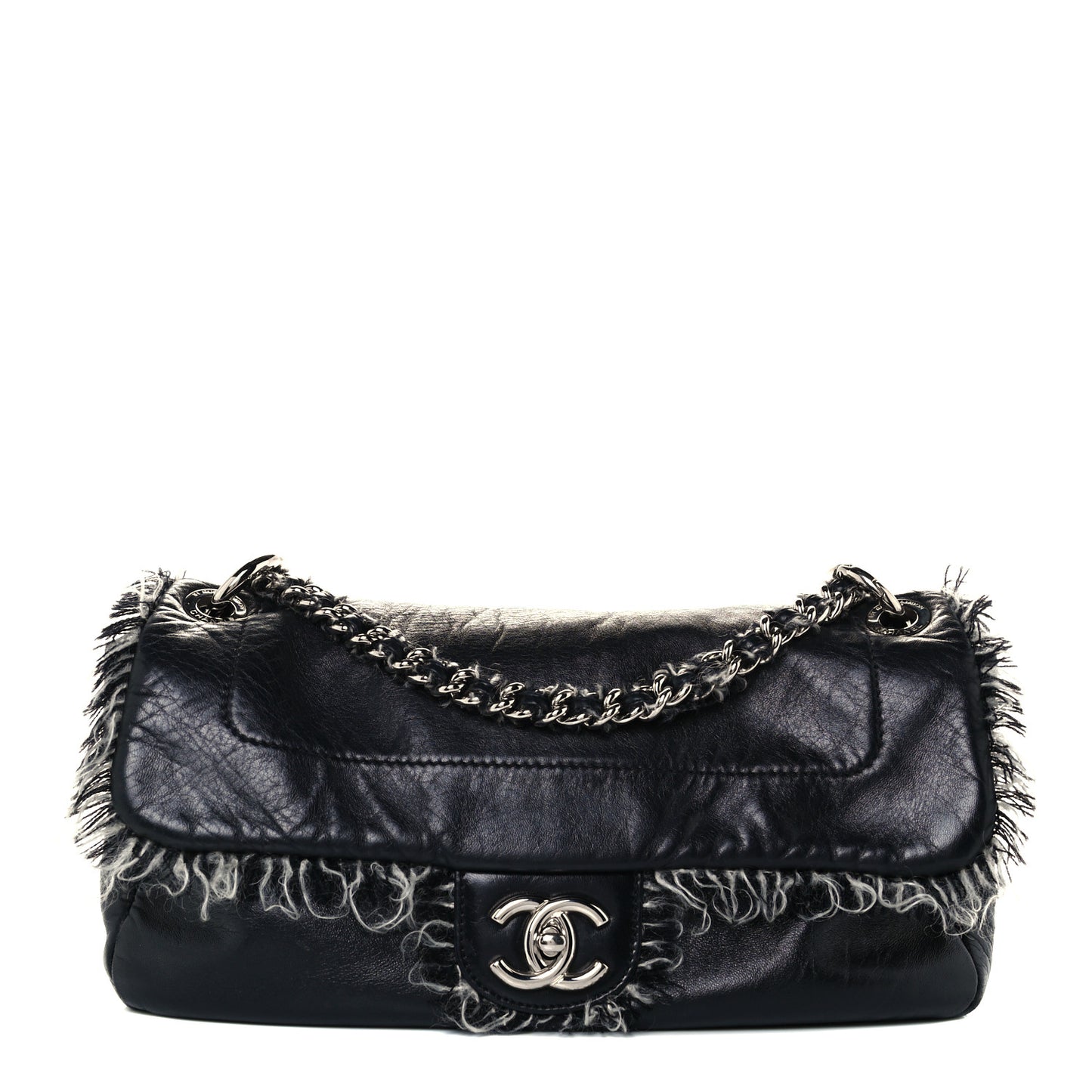 Lambskin Tweedy Flap Black