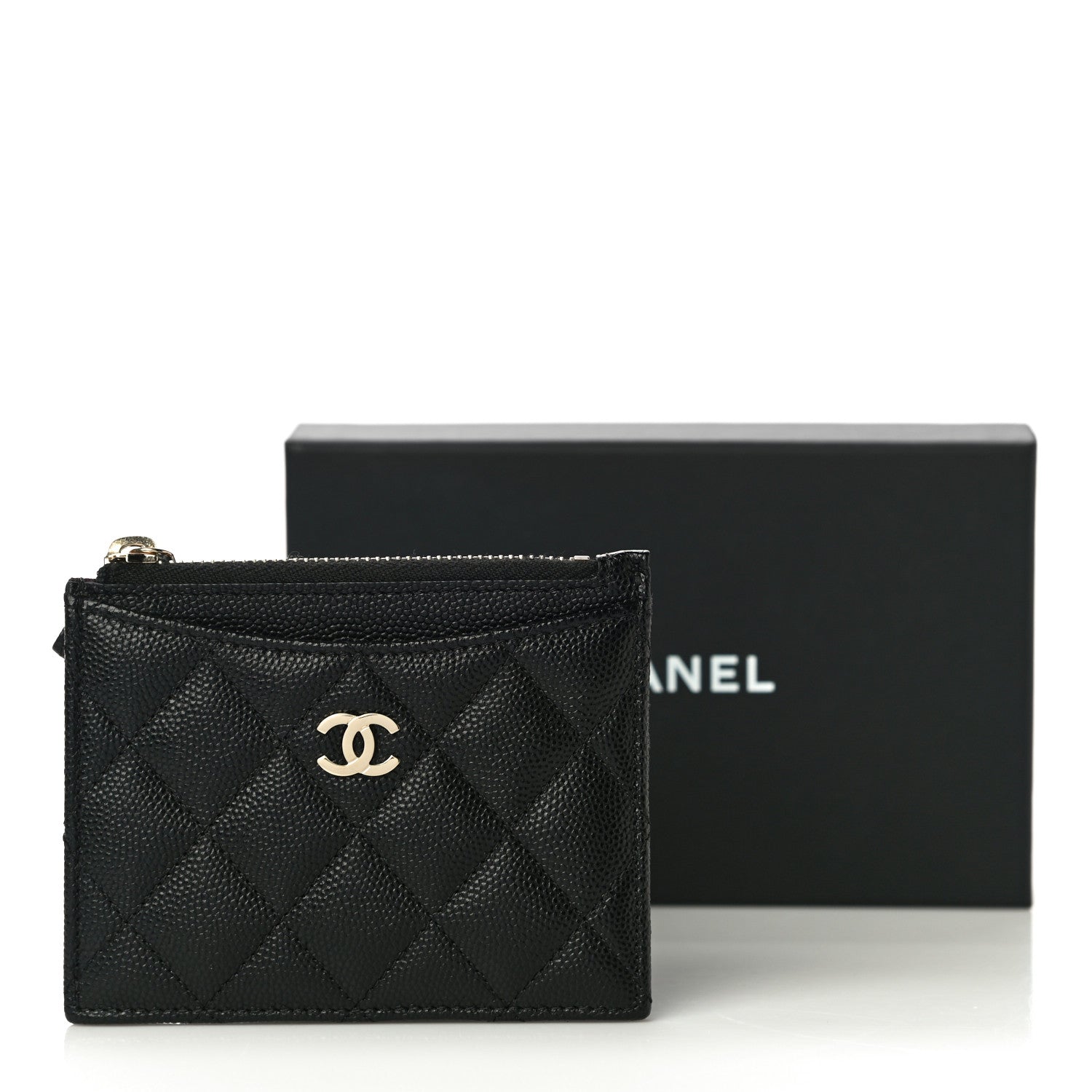 Chanel Caviar Quilted CC Zip Card Holder Black 11 of 11