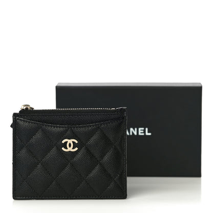 Chanel Caviar Quilted CC Zip Card Holder Black 11 of 11