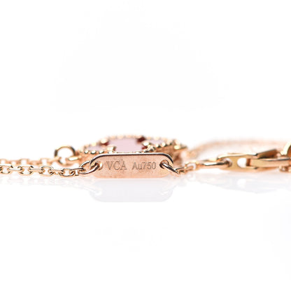 Van Cleef & Arpels 18K Rose Gold Carnelian Sweet Alhambra Bracelet 3 of 4