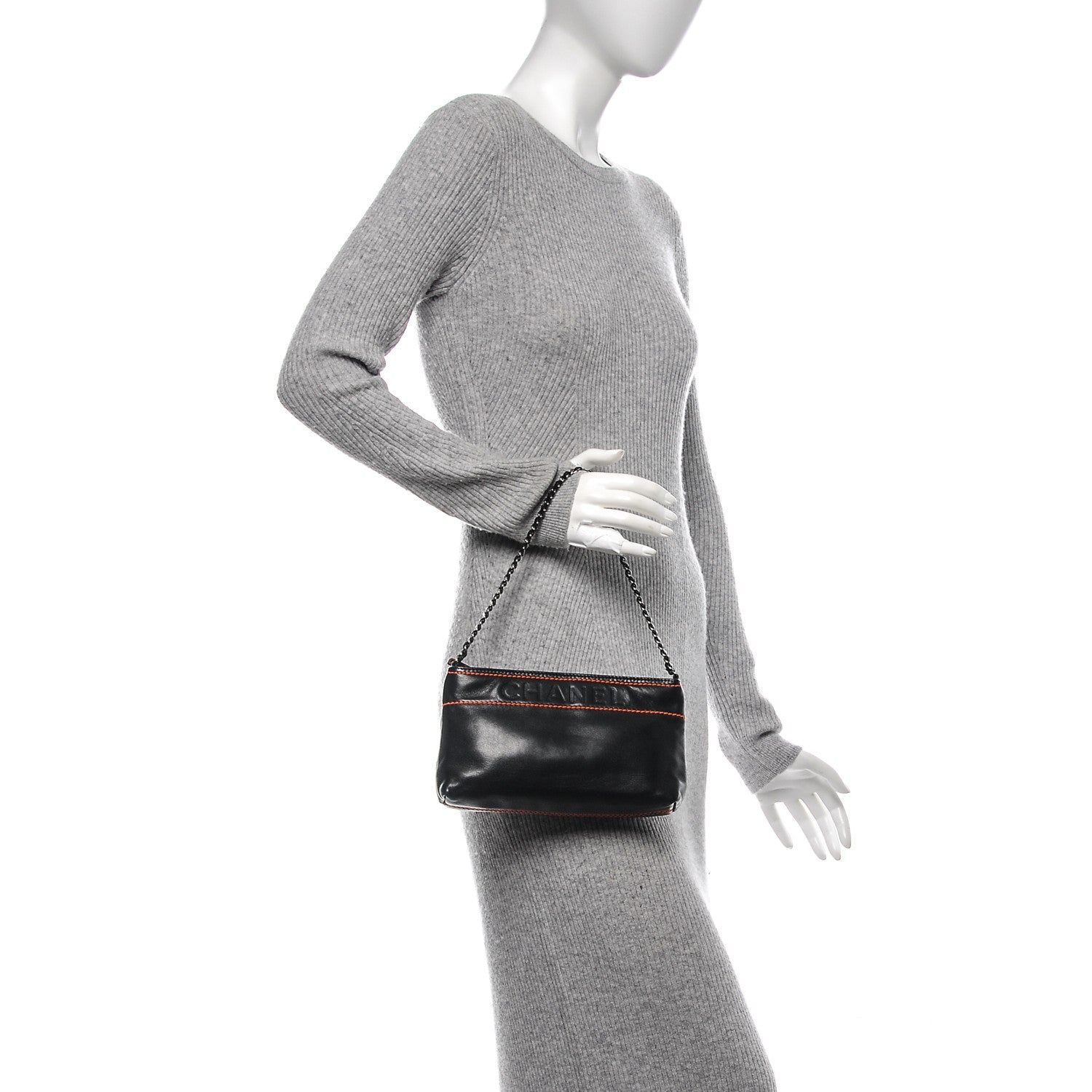 Chanel Lambskin Lax Pochette Black 2 of 7