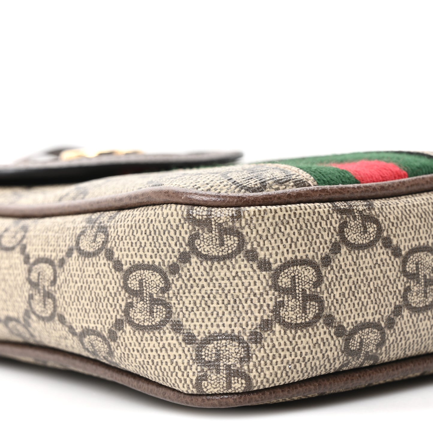 GG Supreme Monogram Web Ophidia Phone Crossbody Bag Beige New Acero