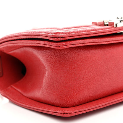 Chanel Caviar Quilted Small Boy Flap Dark Red 9 of 10