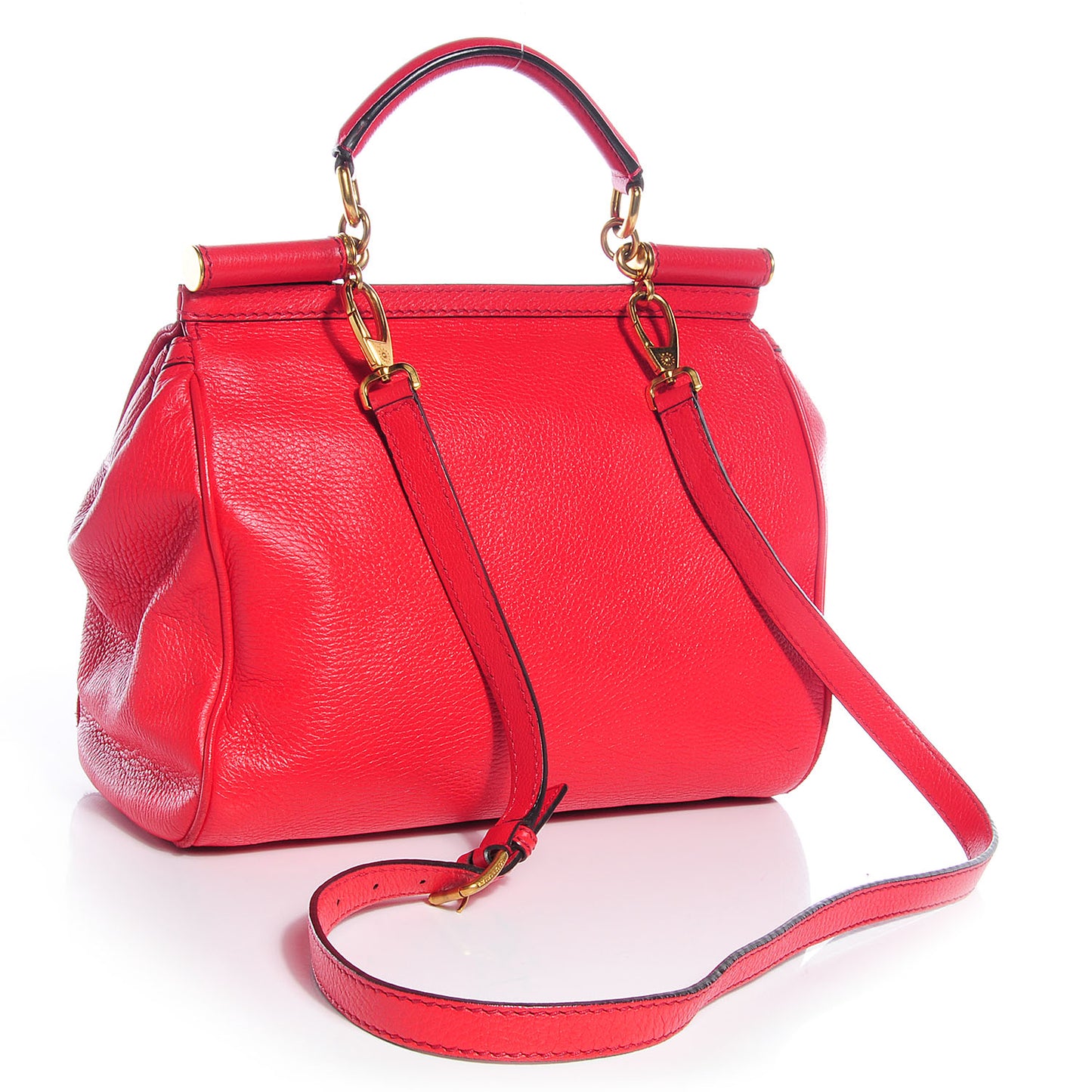 Grained Deerskin Medium Miss Sicily Satchel Red