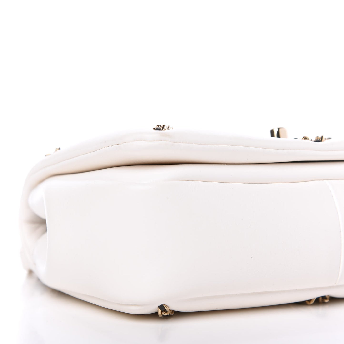 Lambskin Small Entwined Chain Flap White