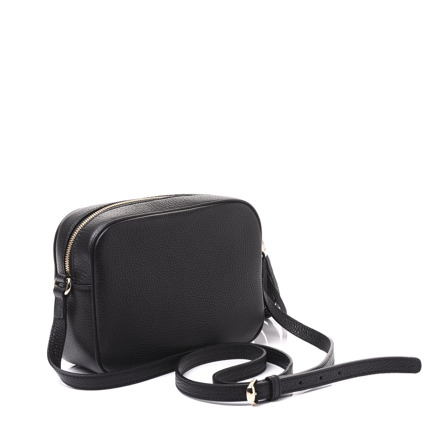 Pebbled Calfskin Small Soho Disco Bag Black