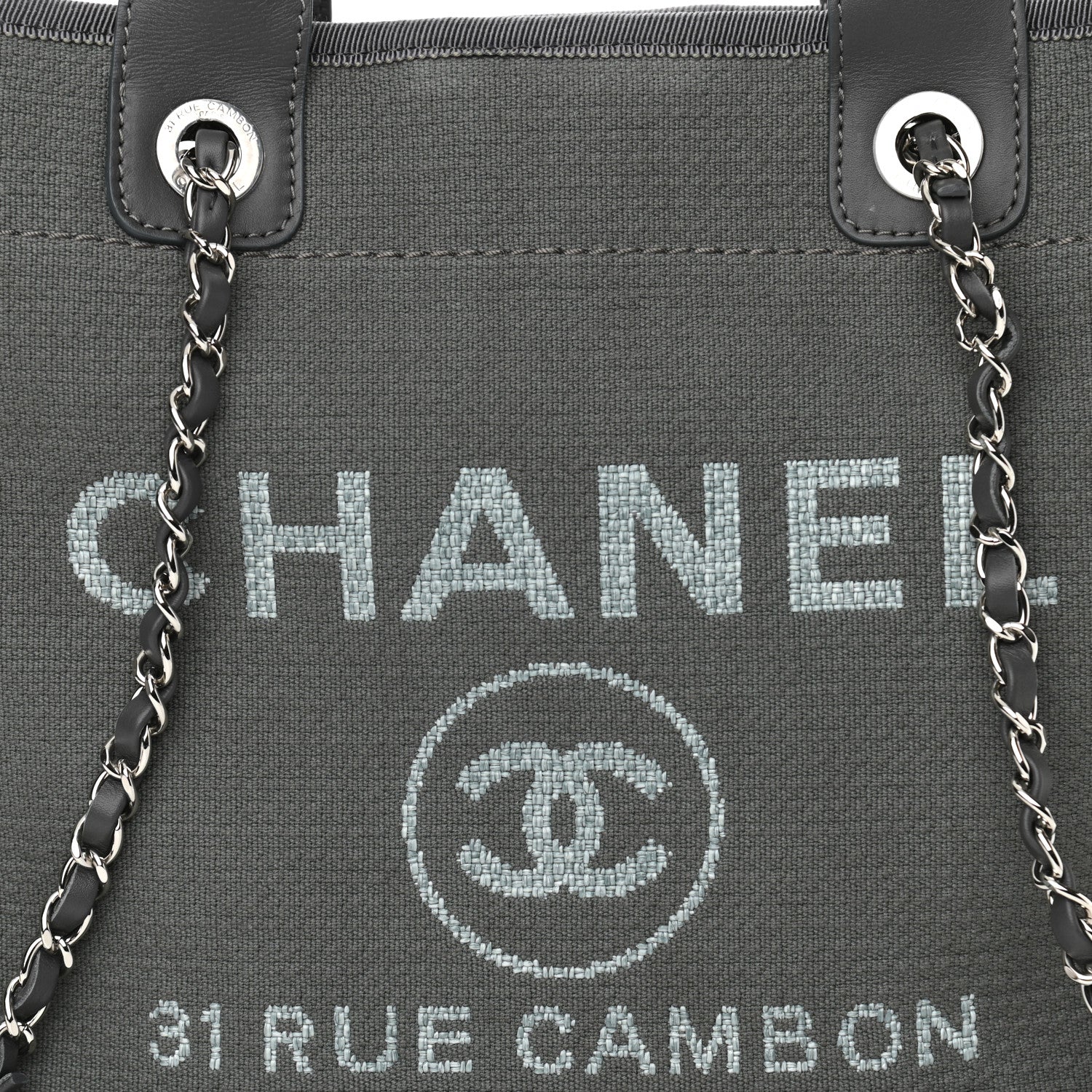 Chanel Mixed Fibers Small Deauville Tote Grey 9 of 11