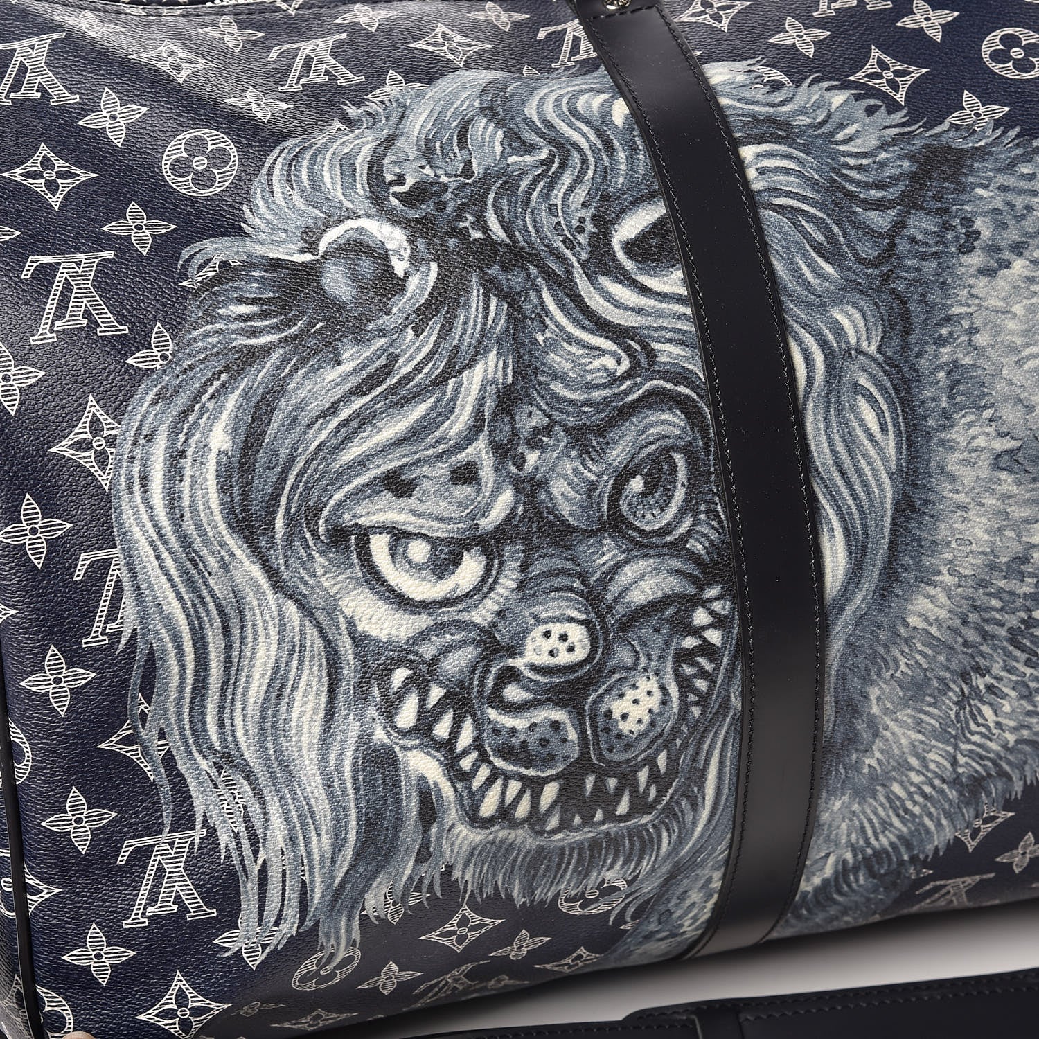 Louis Vuitton Savane Monogram Lion Chapman Keepall Bandouliere 55 Encre 12 of 12