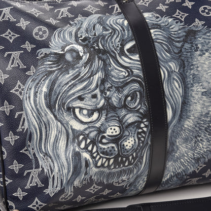 Louis Vuitton Savane Monogram Lion Chapman Keepall Bandouliere 55 Encre 12 of 12
