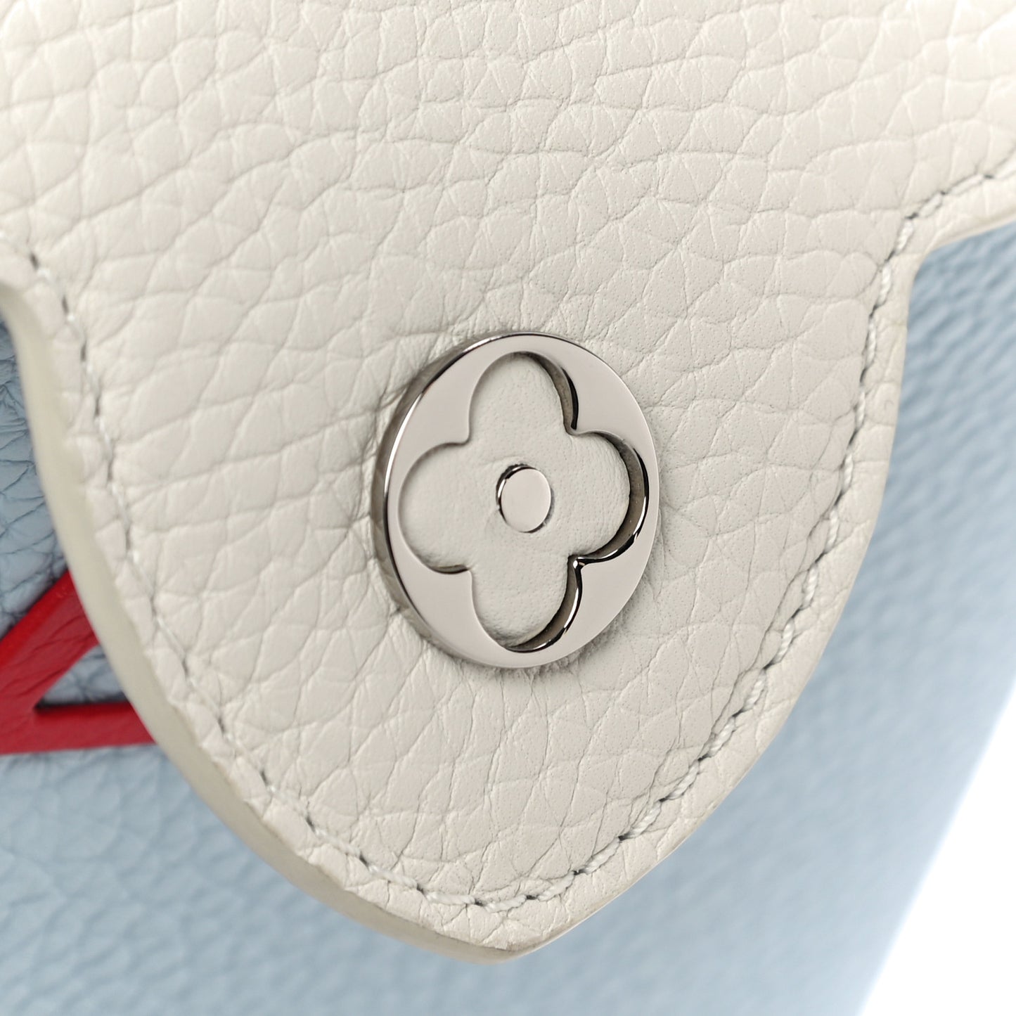 Taurillon Capucines Mini Light Blue White Red