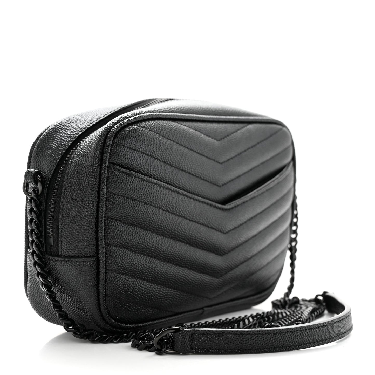 Grain De Poudre Matelasse Monochrome Monogram Mini Lou Camera Bag Black
