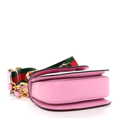 Gucci Boarded Dyana Lux Calfskin Web Mini Bamboo 1947 Top Handle Bag Nice Pink 4 of 9