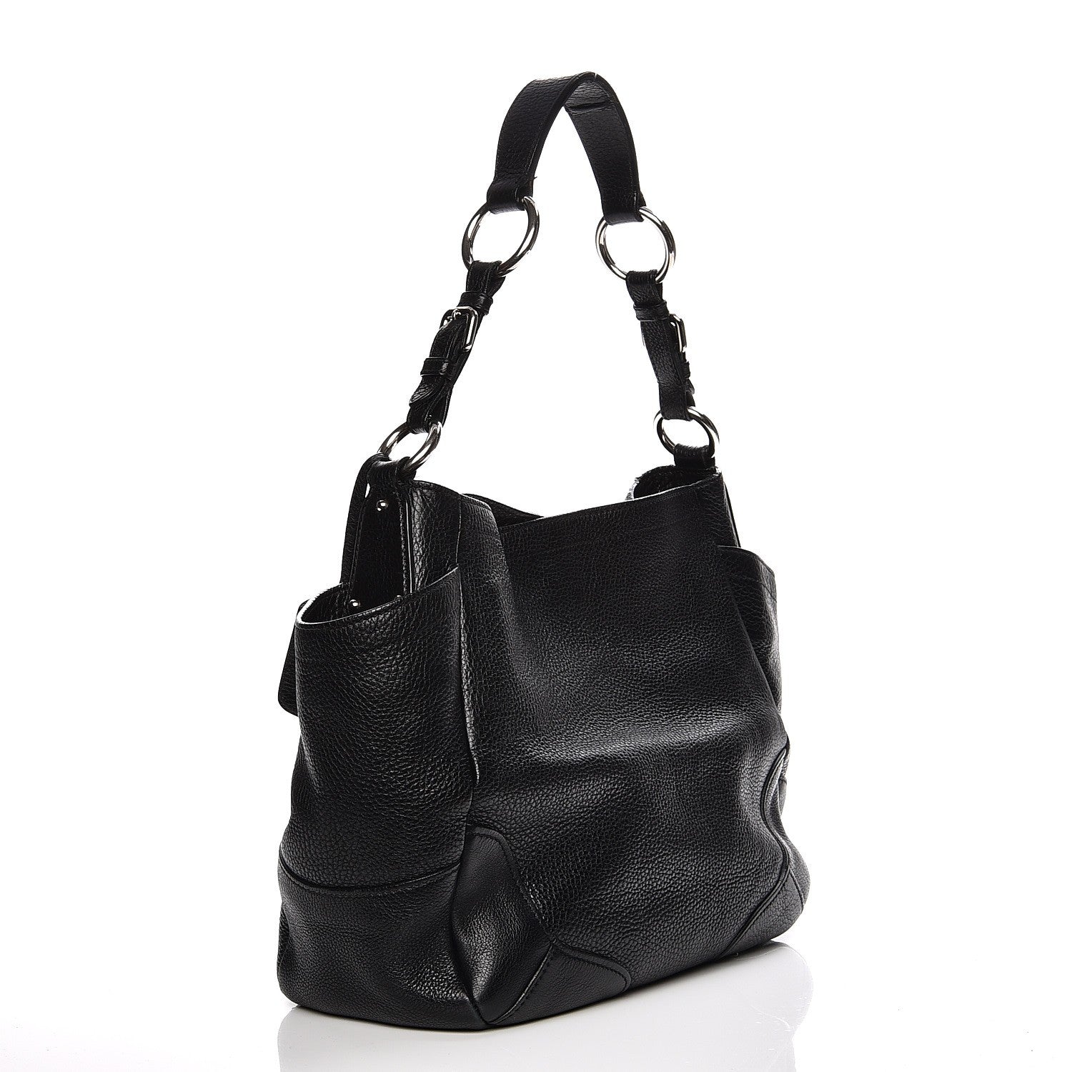 Prada Vitello Daino Side Pocket Hobo Nero Black 3 of 17