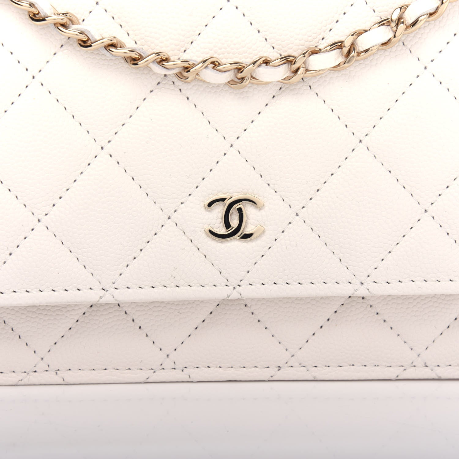 Chanel Caviar Quilted Wallet On Chain WOC White 11 of 13
