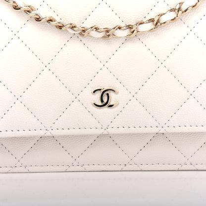 Chanel Caviar Quilted Wallet On Chain WOC White 11 of 13