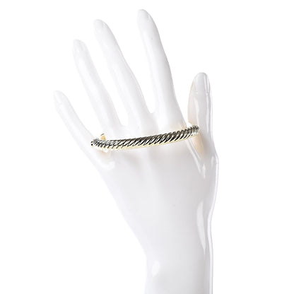 David Yurman 18K Yellow Gold 7mm Cable Hinged Bangle Bracelet 2 of 5