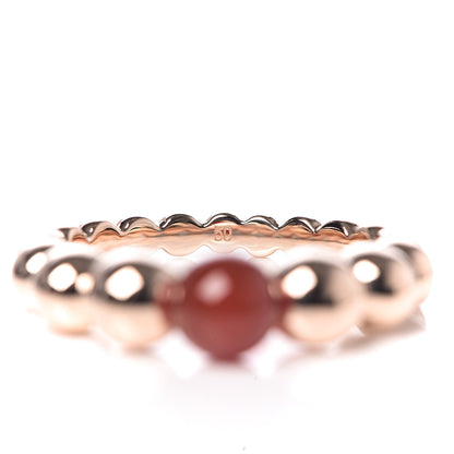 Van Cleef & Arpels 18K Rose Gold Carnelian Perlee Couleurs Variation Ring 50 5.25 6 of 7