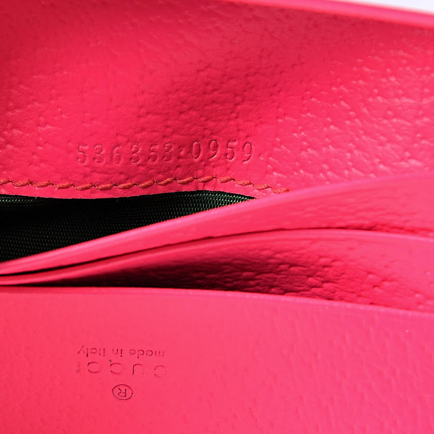 Gucci Calfskin Flora Print Zumi Card Case Fuxia Fluo 7 of 13
