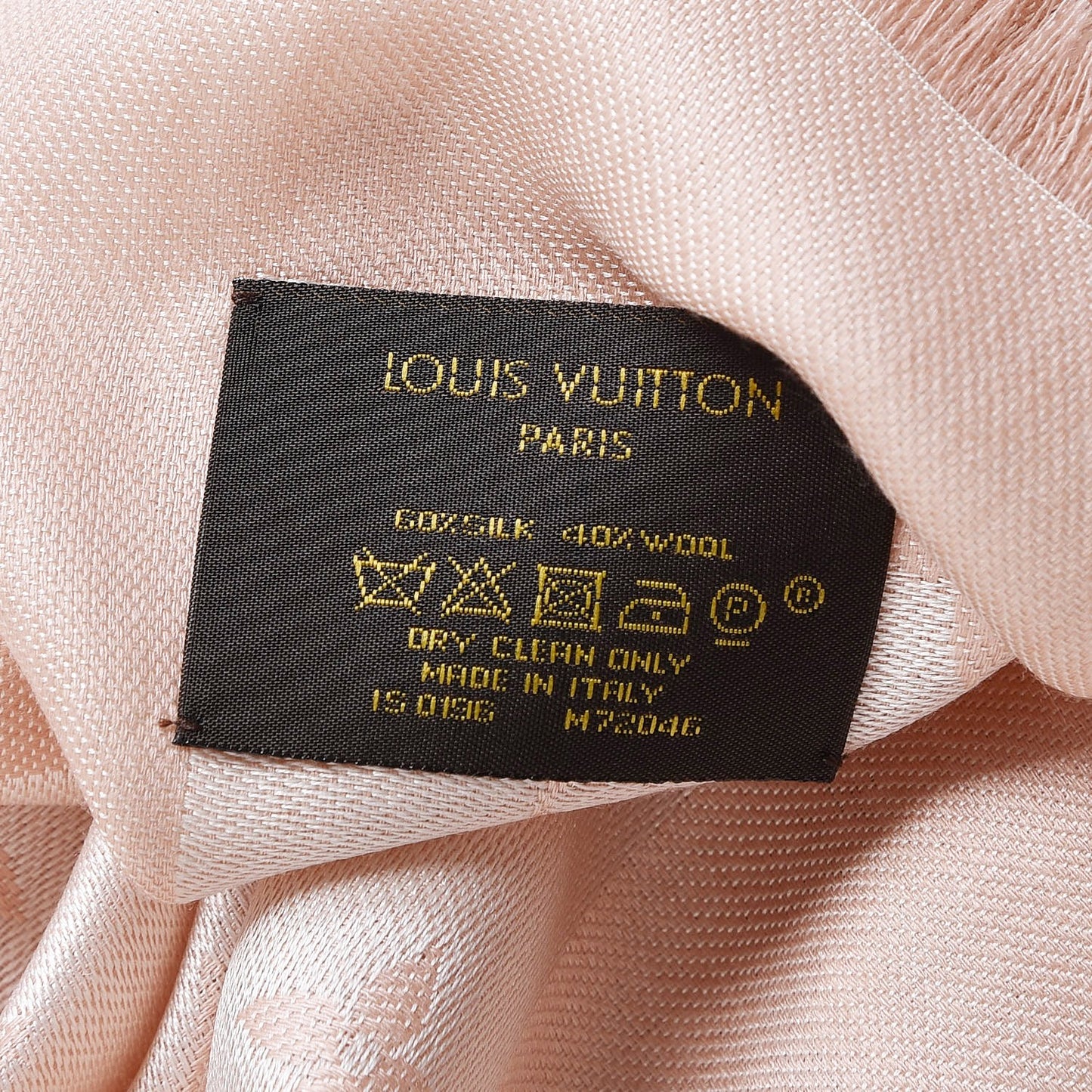 Silk Wool Monogram Denim Shawl Pink