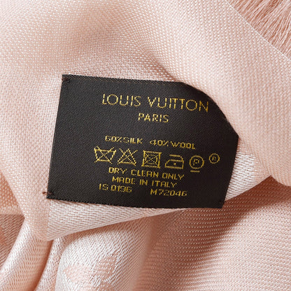 Louis Vuitton Silk Wool Monogram Denim Shawl Pink 4 of 4