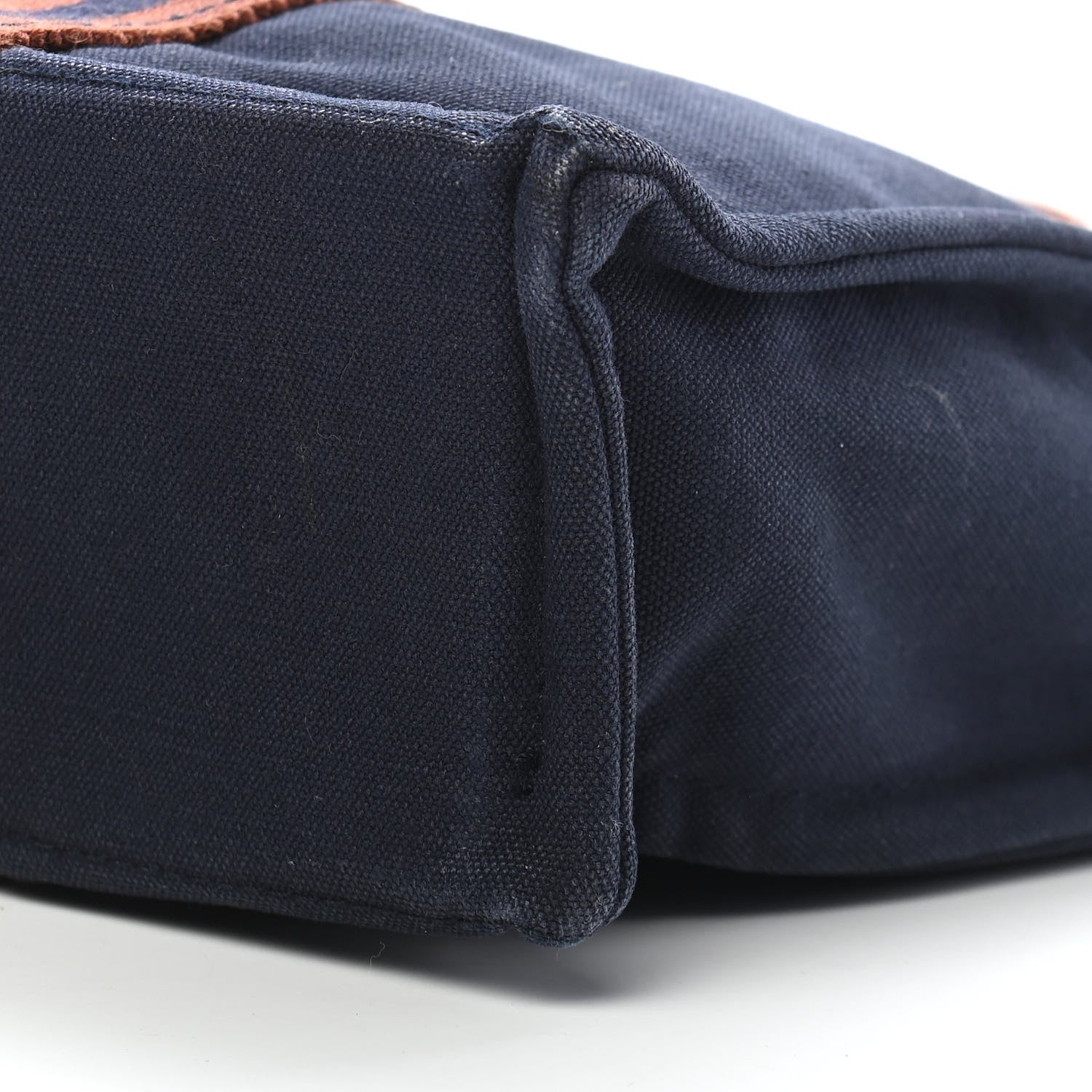 Hermes Canvas Tout Fourre PM Navy Brown 9 of 9