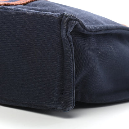 Hermes Canvas Tout Fourre PM Navy Brown 9 of 9