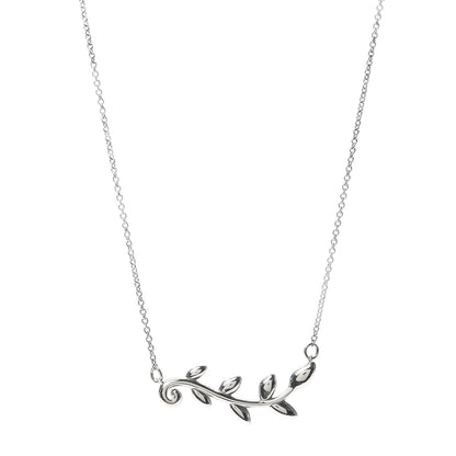 Tiffany Sterling Silver Paloma Picasso Olive Leaf Vine Pendant Necklace 1 of 5