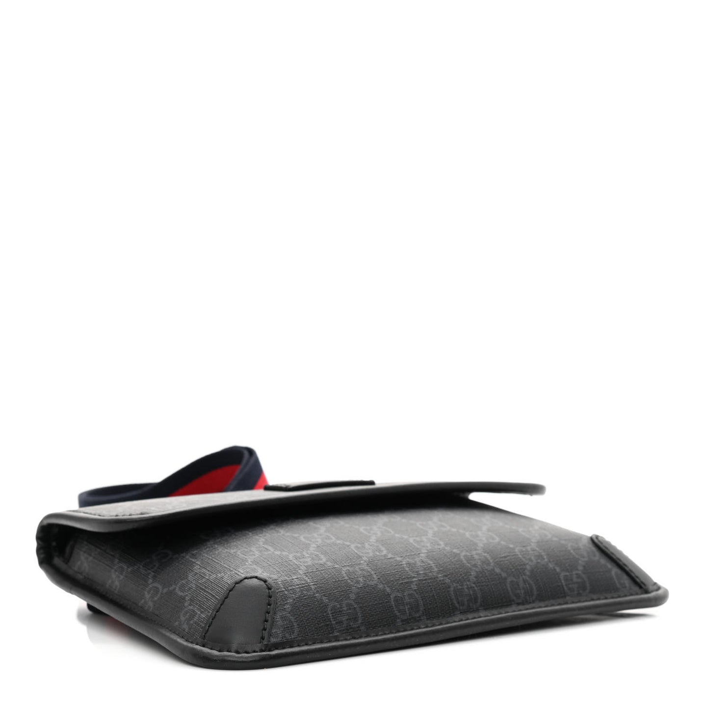 GG Supreme Monogram Web Slim Belt Bag Black Grey