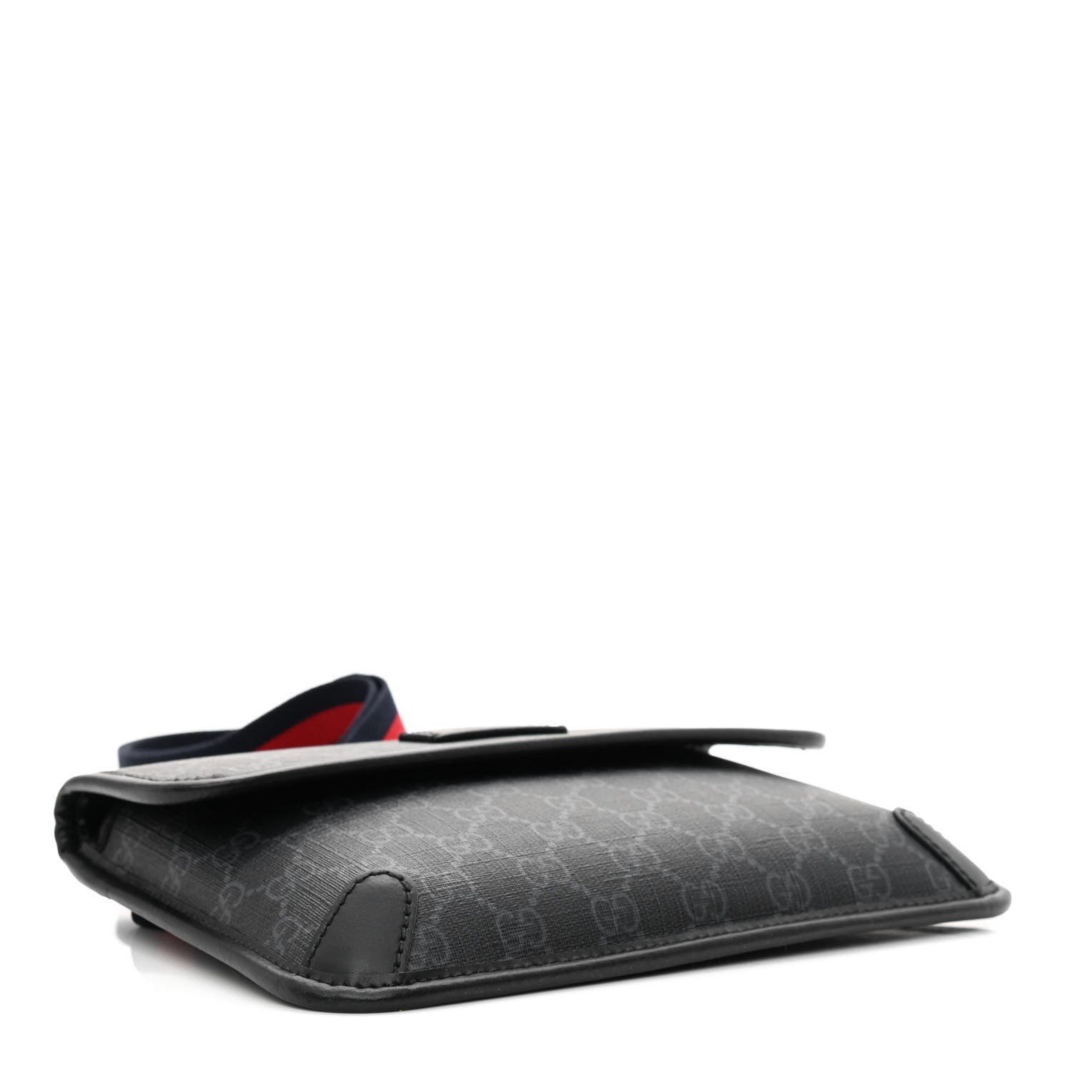 Gucci GG Supreme Monogram Web Slim Belt Bag Black Grey 4 of 11