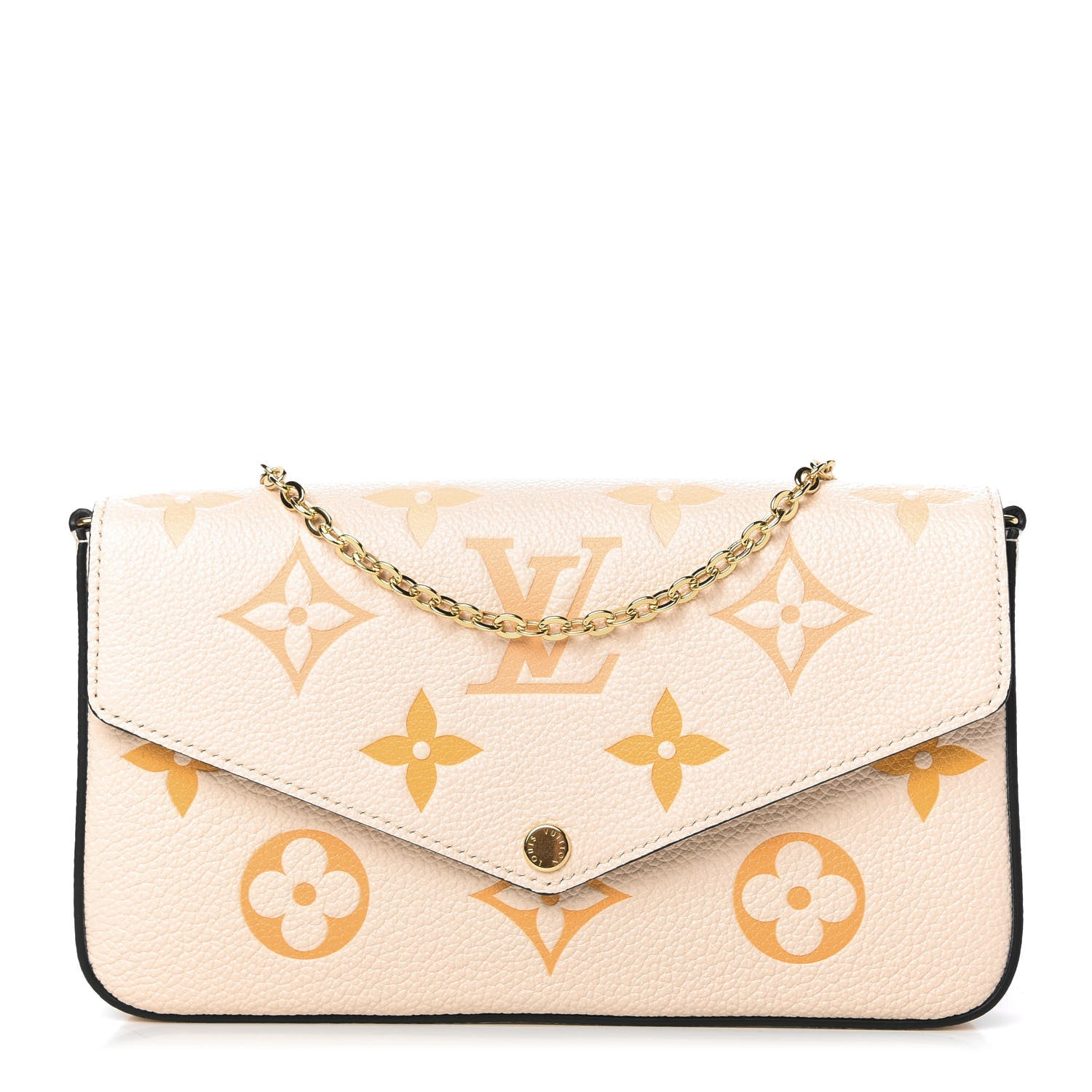 Louis Vuitton Empreinte Monogram Giant By The Pool Felicie Pochette Chain Wallet Cream Saffron 1 of 11