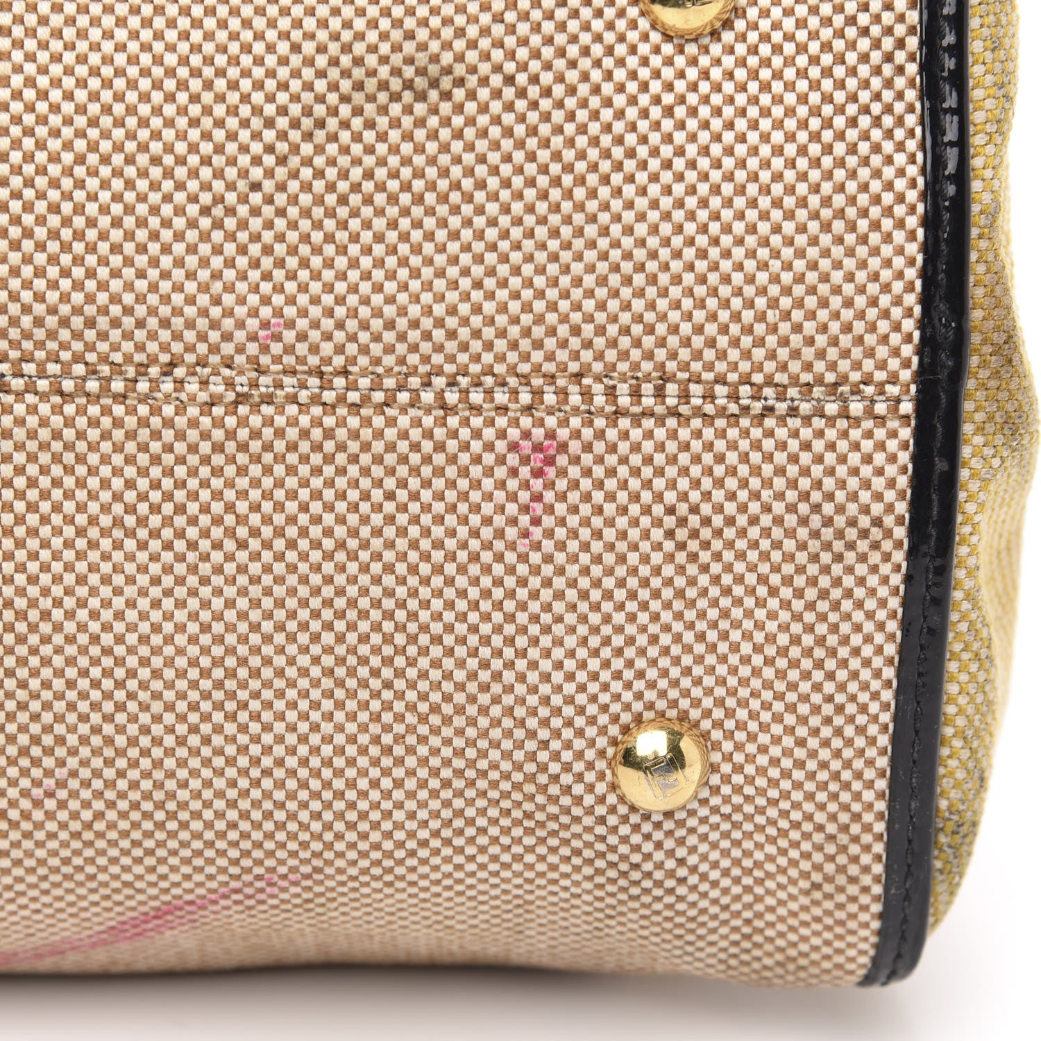 Fendi Canvas Colorblock Small Chameleon Tote Natural 11 of 19