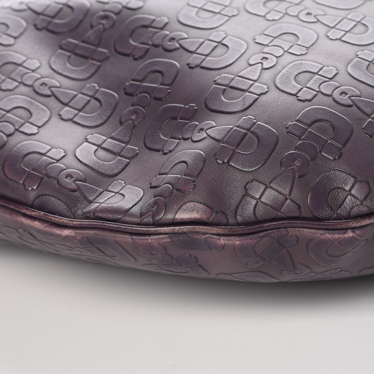 Gucci Calfskin Horsebit Embossed Glam Hobo Purple 14 of 16