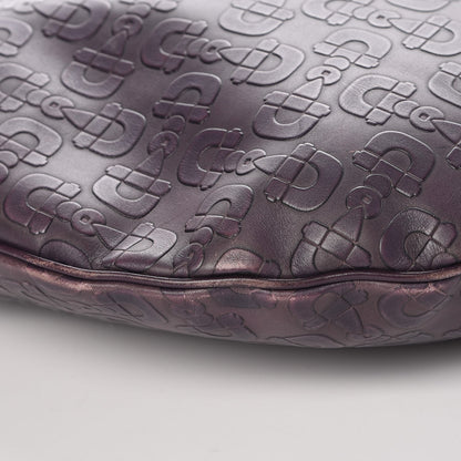 Gucci Calfskin Horsebit Embossed Glam Hobo Purple 14 of 16