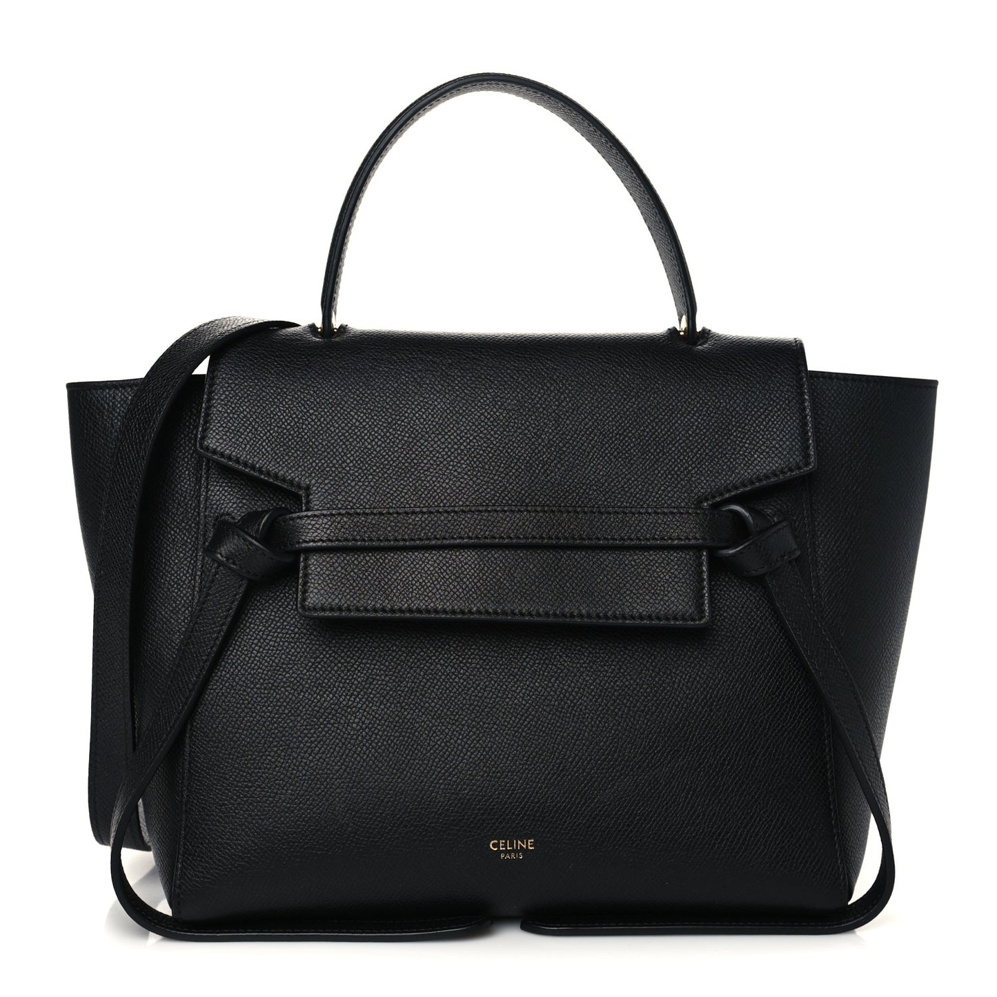 Grained Calfskin Micro Belt Bag Black